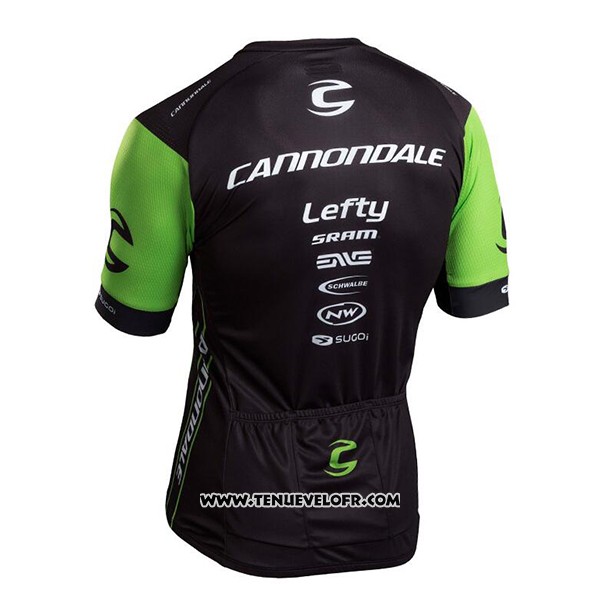 2017 Maillot Ciclismo Cannondale Vert et Noir Manches Courtes et Cuissard